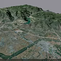 Comprehensive Aerial Planning for Mountainous Landscape with Green Lake Roads and Topographic Details