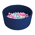 Gray Fabric Ball Pit Play Equipment With Colorful Blue White Black Balls For Kids