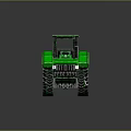 Green Tractor 3D Model With Detailed Exterior Large Wheels And Reflective Surface