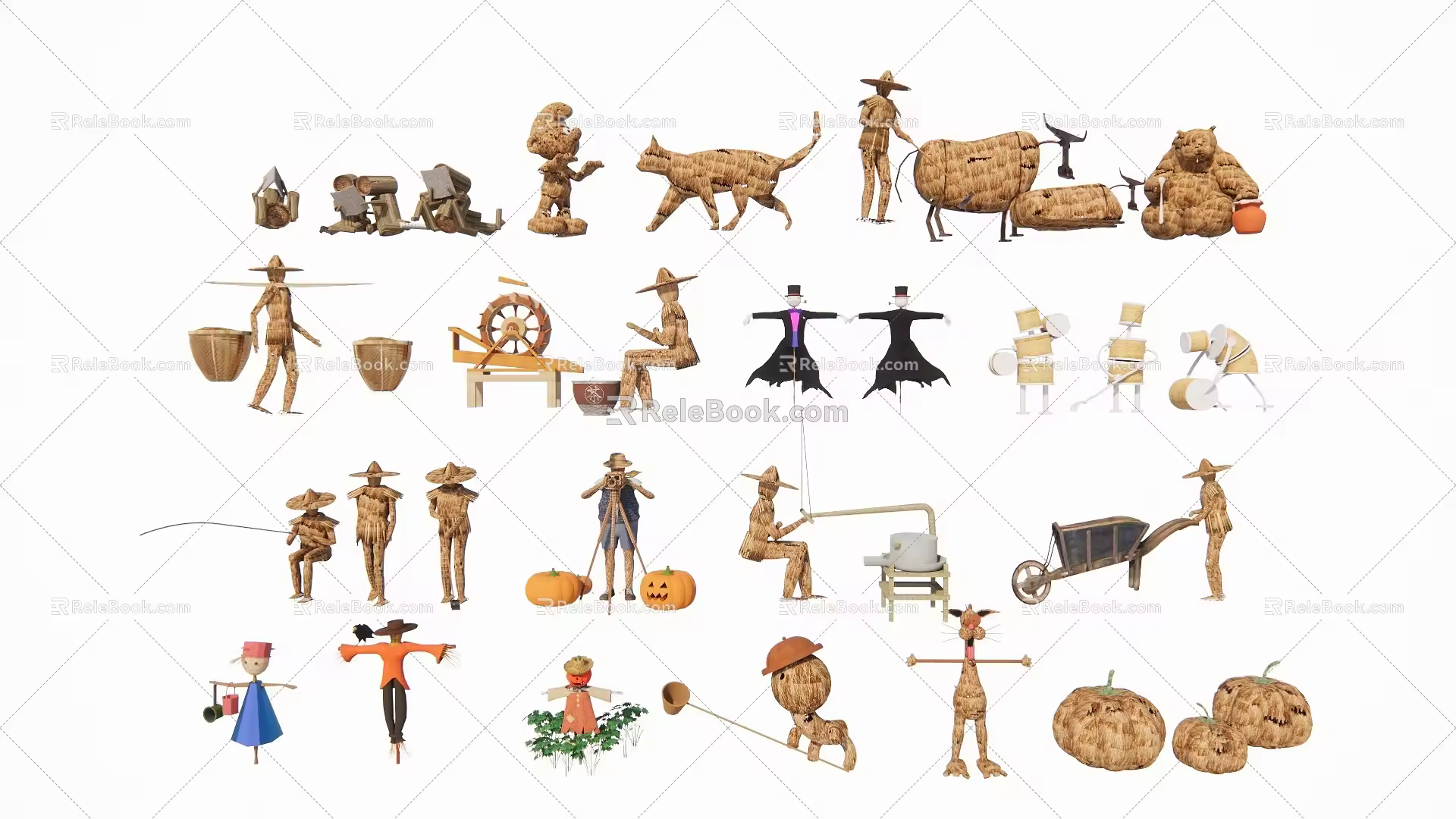 Modern Scarecrow Beautiful Countryside Useful Scarecrow 3d model