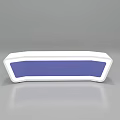 Modern Functional Desk with Various Geometric Shapes White Blue Colors and LED Illuminated Edges