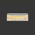 Retro Pink White Computer Speaker With Black Speakers Cherry Blossom Design Top Buttons And Reflection