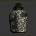 Two Practical Daily Life Water Bottles With Green And Camouflage Patterns And Straps