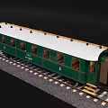 Detailed Green Model Train Carriage With K18 Number On Railway Track