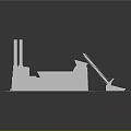 Industrial Factory Model With Chimney Stairs Pipes And Structural Design
