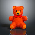 Cute Orange Stuffed Teddy Bear with Red Bow Tie as Daily Life Essential