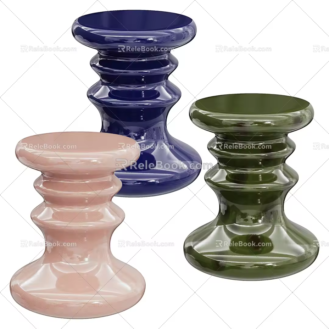 Modern Low Stool Round Stool Sofa Stool 3d model