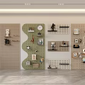 Wall Decor With Various Pegboards Different Shapes And Decorative Items Hooks Clocks And Shelves 3d model