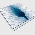 Comfortable Mattress With Wave Pattern Surface In White And Blue Colors