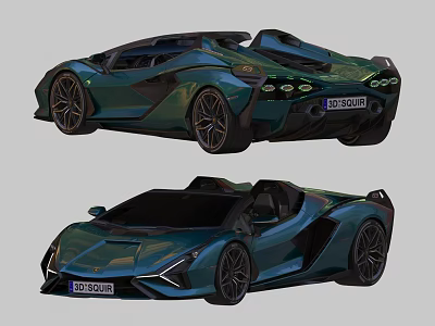 Teal Convertible Sports Car With Sleek Aerodynamic Design And Alloy Wheels 3d model