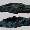 Teal Convertible Sports Car With Sleek Aerodynamic Design And Alloy Wheels