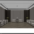 Modern Conference Room Interior Design With Wooden Walls Large Windows City View And Brown Chairs