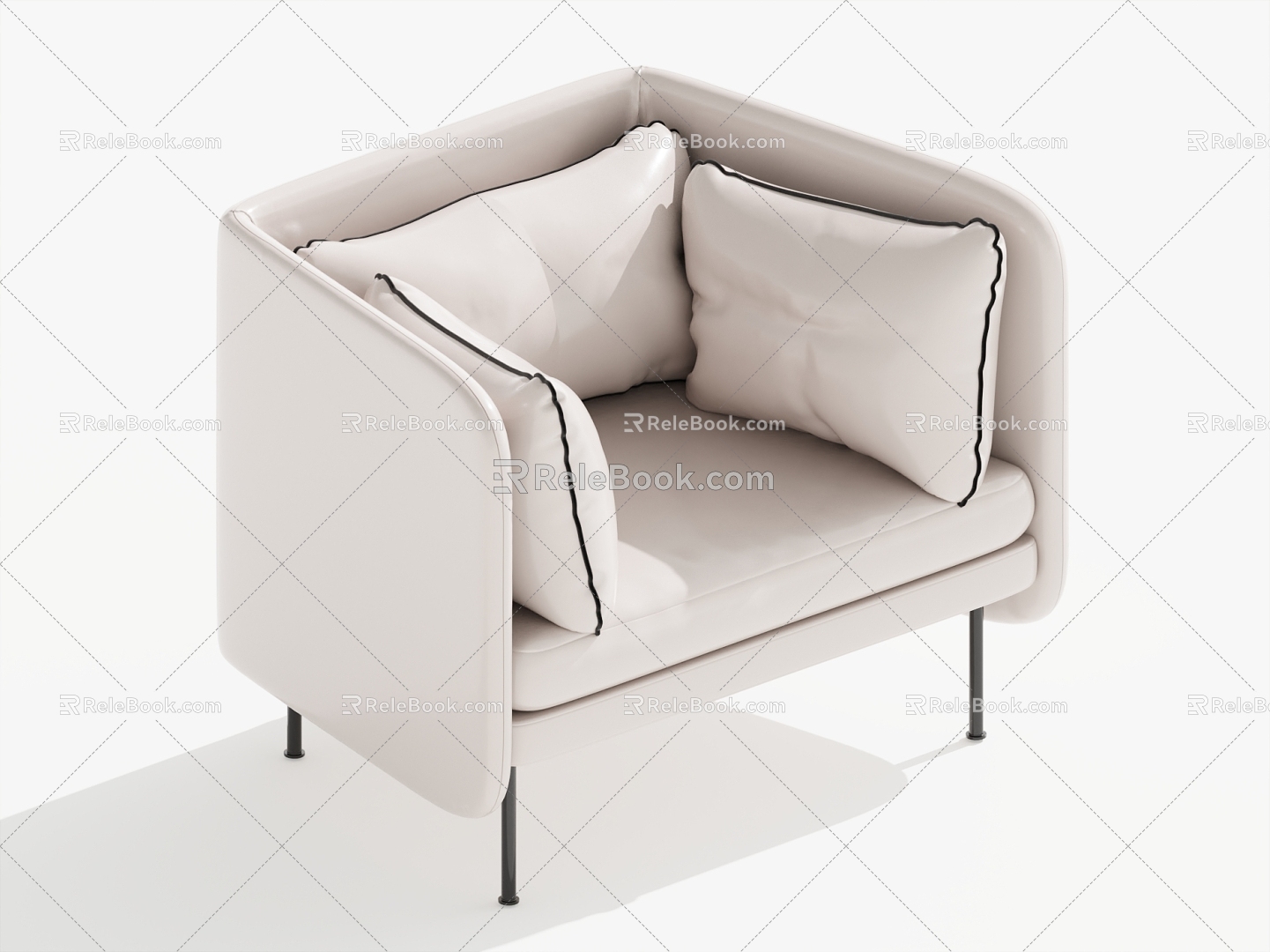 Single sofa single chair leisure chair 3d model