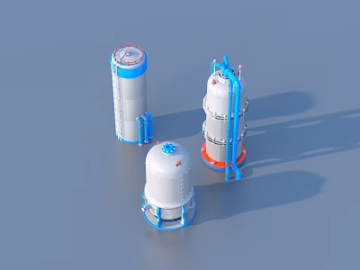 Storage tank industrial storage tank valve ladder 3d model