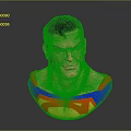 Superman Character Bust Sculpture With Red Blue Costume And Yellow S Shield