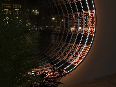 Modern Commercial Illumination Equipment With Circular Decorative Patterns And LED Lighting Features 3d model