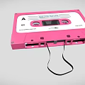 Pink Musical Instrument Cassette Tape with Extended Black Ribbon and 60 Min Marking