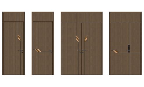 Modern swing door single door 3d model