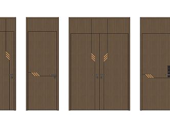 Modern swing door single door 3d model