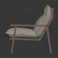 Modern Wooden Frame Armchair With Light Fabric Cushion And Backrest Design