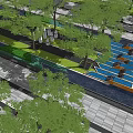 Modern Entrance Gate Design With Landscaped Area Trees Water Feature And Sculptural Element
