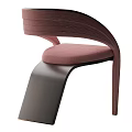 Elegant Modern Single Chair With Pink Upholstered Seat And Black Curved Frame