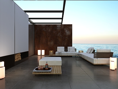 Modern Minotti outdoor sofa 3d model