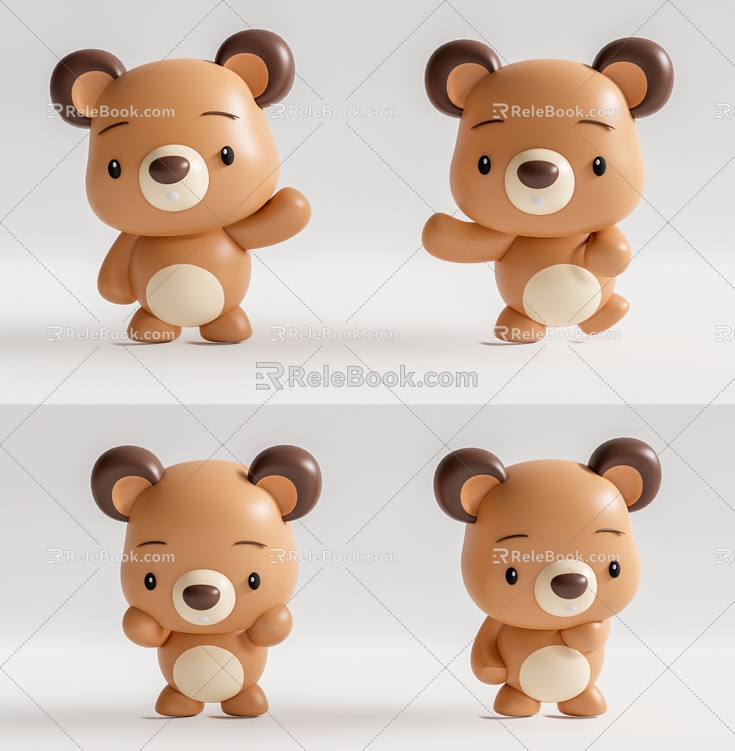 Modern Toy Bear Doll 3d model