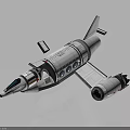 Cosmic Aerospace Spacecraft With Main Cabin Wings Thrusters Windows And Ladder