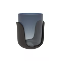 Modern Minimalist Transparent Blue Container With Black Curved Base Household Product