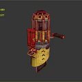 Yellow And Black Weapon With Red Component Handle And Hydraulic Mechanical Structure