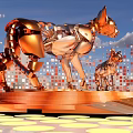 Modern robot cat machine cat machine skeleton future technology robot mechanical animal 3d model