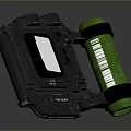 Black Mechanical Equipment Featuring Green Roller And Display Screen Design