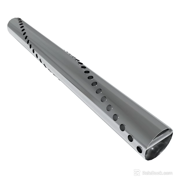 Stainless Steel Cylindrical Metal Tube With Perforated Holes For Industrial Use 3d model 