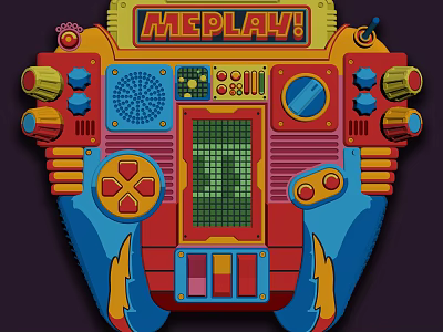 Colorful MEPLAY Toy Device With Playful Buttons Knobs And Screen 3d model
