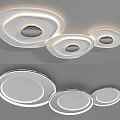 Modern White Ceiling Lights With Circular Irregular Shapes And LED Lighting Design 3d model