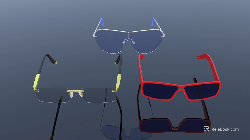 Stylish Eyeglasses In Multiple Colors And Different Styles For Daily Use 3d model 