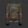 Rusty Vintage Old Truck Exterior With Red Stripe And Weathered Design