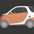 Orange and White Small Compact Two Seater Car with Modern Design and Transparent Roof