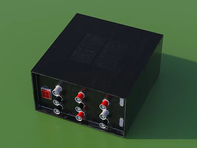 Black Industrial Equipment With Multiple Red White Connectors Front Panel Indicator Light And Ventilation Grilles 3d model