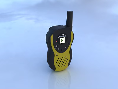Midland Black Yellow Doorbell Intercom With Display Screen And Antenna Design 3d model