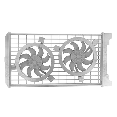 Car Radiator Cooling Fan Assembly With Dual Fans And Metal Grille Frame 3d model