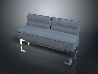 Multi Person Gray Sofa With Metal Legs In Modern Style Comfortable Seating 3d model