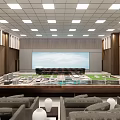 Modern Conference Room Interior With Wooden Walls Large Meeting Table Ceiling Lights And Seats