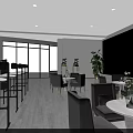 Modern Conference Room Interior Design With Sofa Chairs Coffee Table TV And Plants