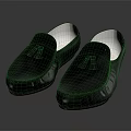 Black Leather Slippers with Tassel Detail and White Inner Lining