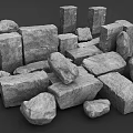 Natural Stone Blocks and Wooden Materials for Outdoor Construction and Decoration