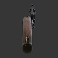 Antique Vintage Pistol With Wooden Grip Metal Components Decorative Figurine And Bayonet Blade