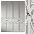 Elegant White Embossed Chest Of Drawers With Metal Round Pull Handles For Luxury Home Decor