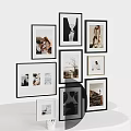 Stylish Photo Wall With Mixed Black White Frames And Diverse People Landscape